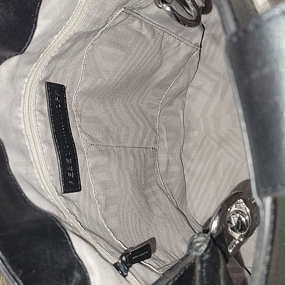 Rebecca Minkoff Black and Cream Canvas Leather Sling Shoulder Bag - Picture 11 of 12